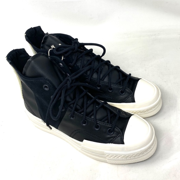 Converse Chuck 70 Plus Mixed Material Sneakers Black Canvas Suede Women A05260C - Picture 5 of 9